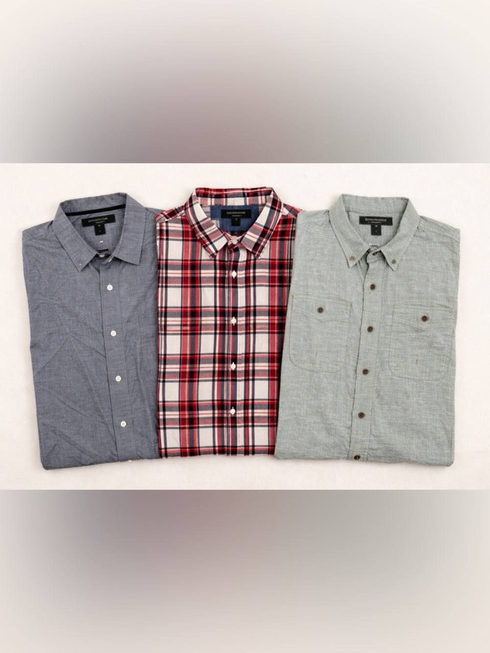 Men's XL Button Up Shirt Bundle Banana Republic‎ Eddie Bauer Plaid Lot